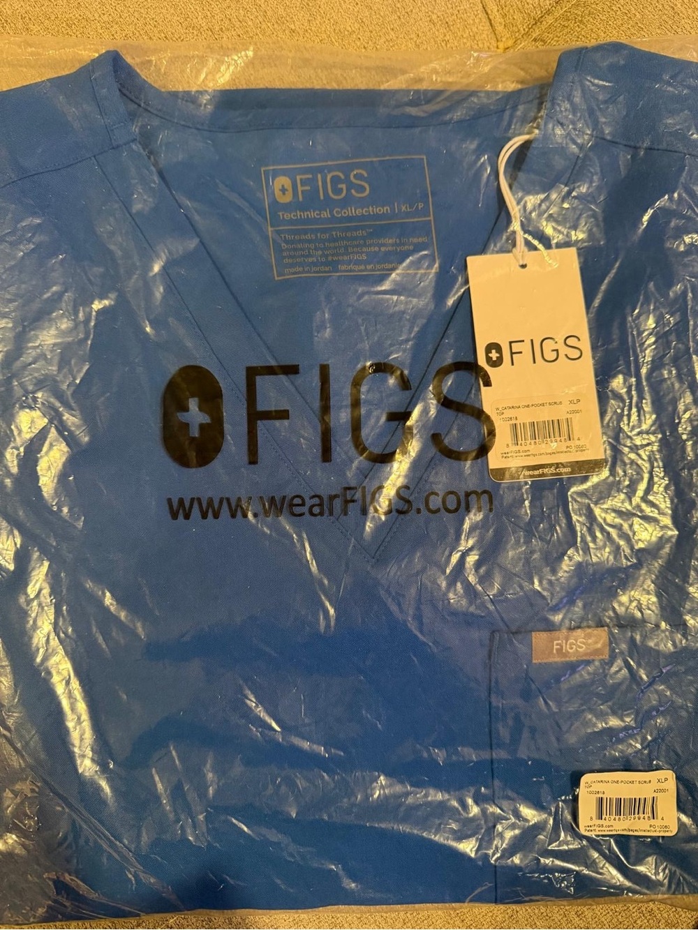 Figs Royal blue Catarina one pocket scrub top XL petite